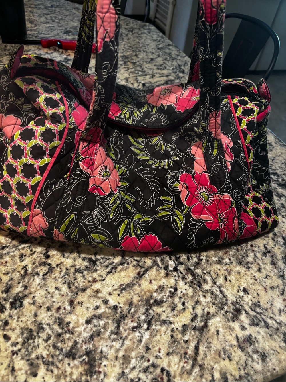 Vintage Croft and Barrow patterned small duffel bag